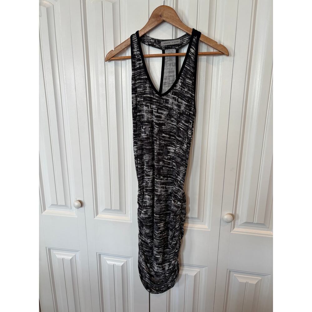 Athleta Black And Gray Ruched Dress Size XS